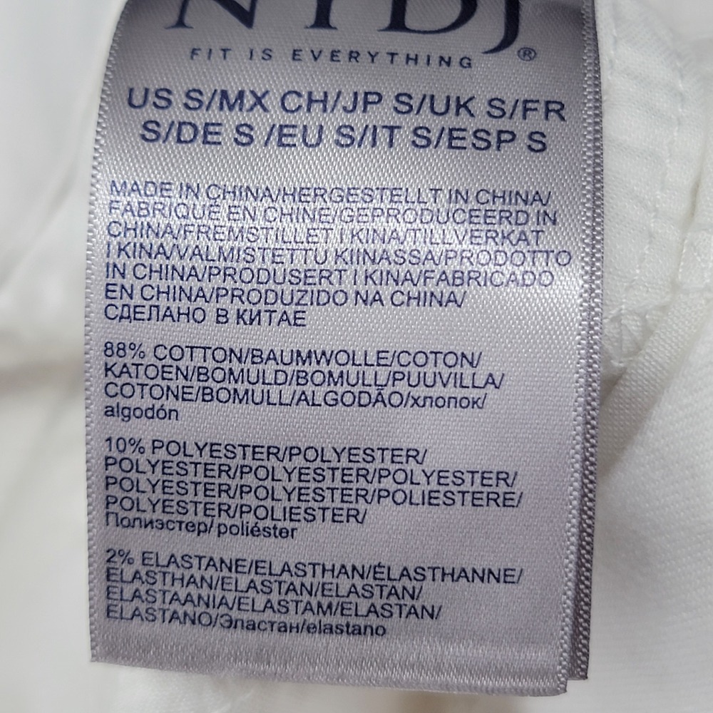 NYDJ Marilyn Straight Crop White Denim Jeans Lift Tuck Womens Size S NEW - Picture 10 of 11